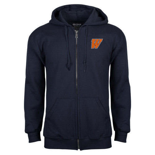  Navy Fleece Full Zip Hoodie - W