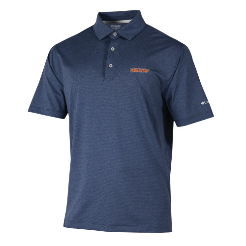 Columbia Navy Sand Tee Polo - Athletics Wordmark