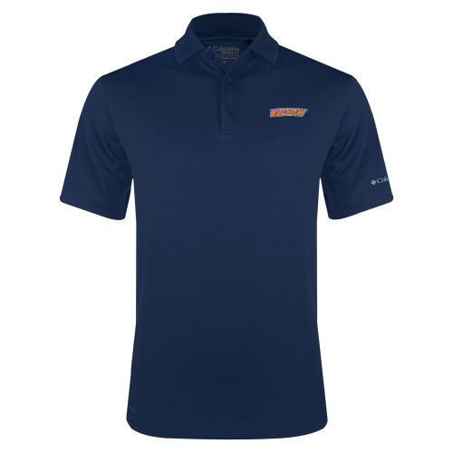  Columbia Navy Omni Wick Drive Polo - Athletics Wordmark