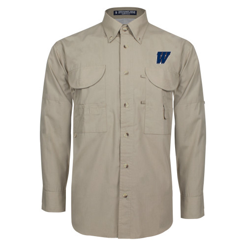  Khaki Fishing Shirt Performance Long Sleeve - W