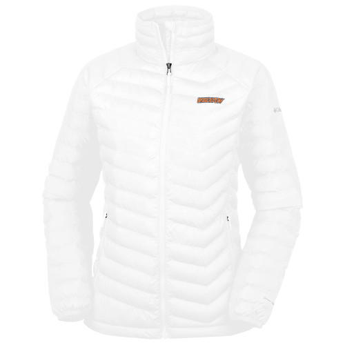  Columbia Womens White Powder Lite Jacket - Athletics Wordmark