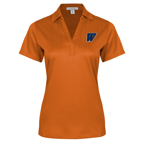  Womens Orange Performance Fine Jacquard Polo - W