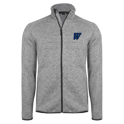  Grey Heather Sweater Fleece Jacket - W