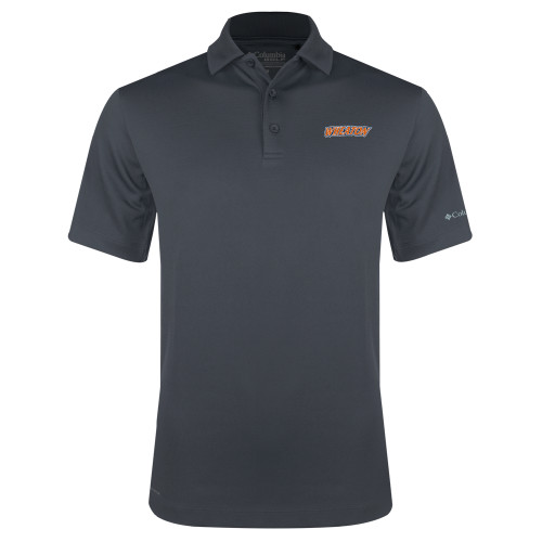  Columbia Charcoal Omni Wick Drive Polo - Athletics Wordmark