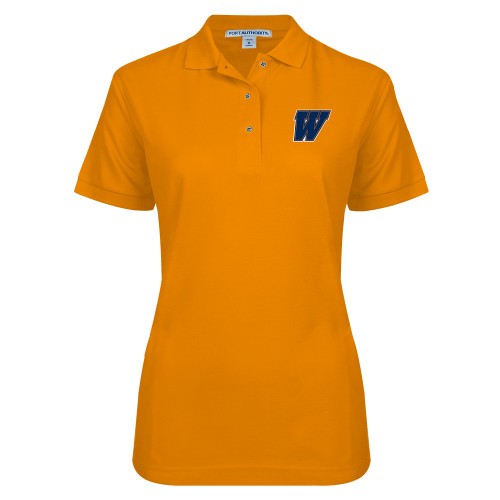  Womens Silk Touch Orange Pique Polo - W