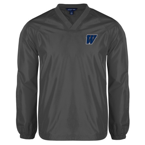  Charcoal V Neck Raglan Windshirt - W