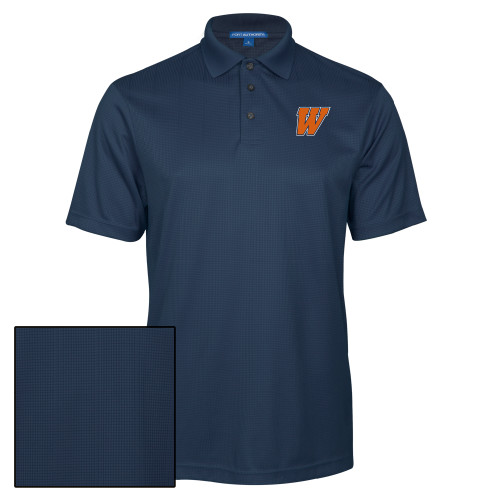  Navy Performance Fine Jacquard Polo - W