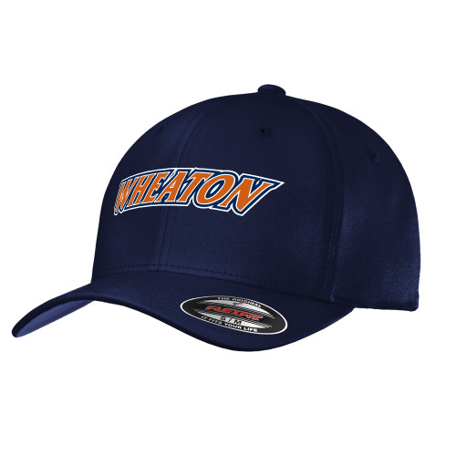  Navy Flexfit Structured Low Profile Hat - Athletics Wordmark