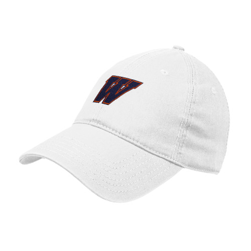 White Unstructured Adjustable Low Profile Hat - W