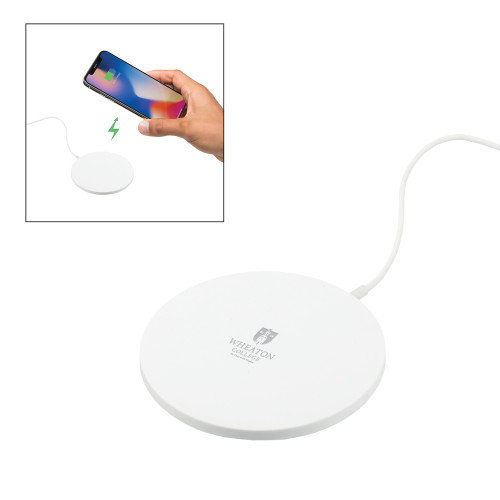  Ultra Thin Wireless White Charging Pad - Primary Mark Engraved