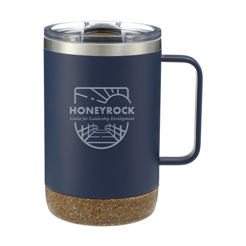  Valhalla Vacuum Insulated Camp Navy Mug 14oz - Honeyrock Leadership Development Vertical Engraved
