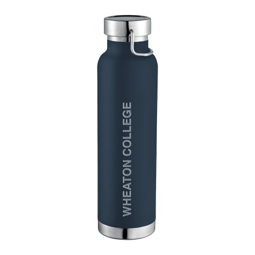  Thor Copper Vacuum Insulated Navy Bottle 22oz - Wheaton College Engraved