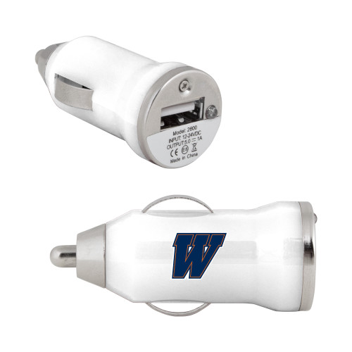  On the Go White Car Charger - W