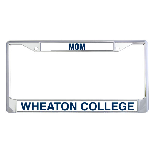  Mom Metal License Plate Frame in Chrome - Wheaton College