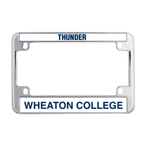 Wheaton College IL Metal Motorcycle License Plate Frame in Chrome