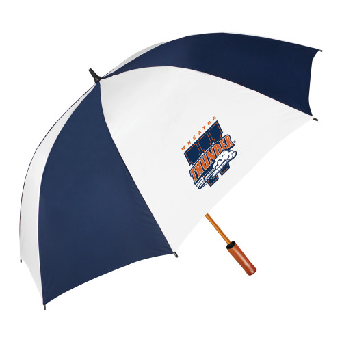  64 Inch Navy/White Umbrella - Primary Athletics Mark