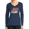 Thumbnail image for  Womens Navy Performance Long Sleeve V Neck Shirt