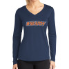 Thumbnail image for  Womens Navy Performance Long Sleeve V Neck Shirt