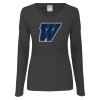 Thumbnail image for  Womens Dark Heather Long Sleeve V Neck Tee 