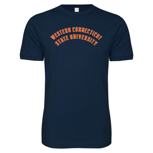  Next Level Navy SoftStyle T Shirt - Arched School Name