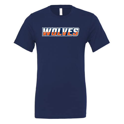  Bella + Canvas Navy Jersey Cotton T Shirt - Athletic Wordmark