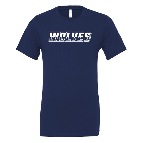 Bella + Canvas Navy Jersey Cotton T Shirt - Athletic Wordmark