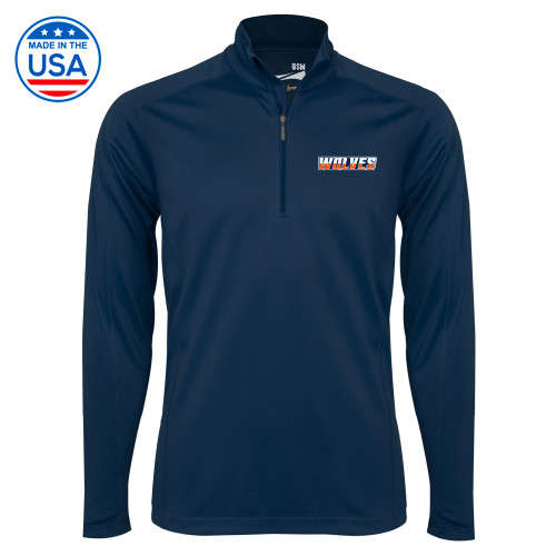  Syntrel Navy Interlock 1/4 Zip - Athletic Wordmark