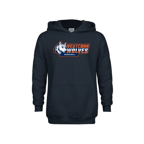  Youth Navy Fleece Hoodie - WestConn Wolves - Basketball