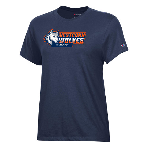  Champion Womens Navy Core Short Sleeve Tee - ICE HOCKEY WCSU