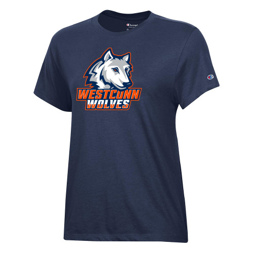  Champion Womens Navy Core Short Sleeve Tee - Westconn Wolves Athletic Mark