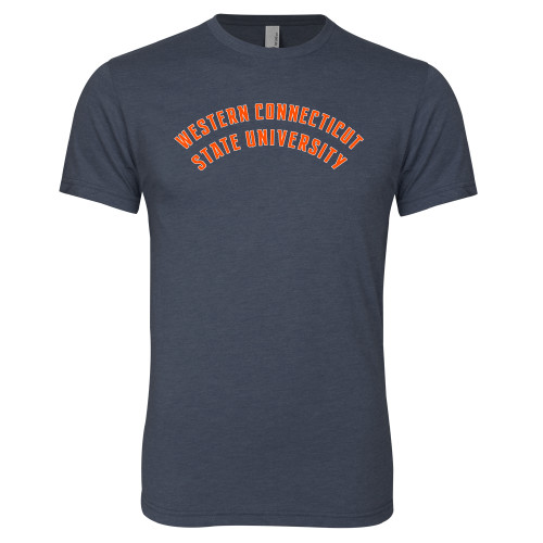  Next Level Navy Triblend Tee - Arched School Name