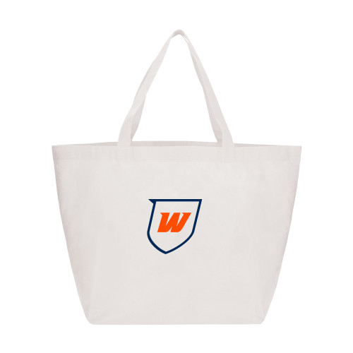  Yaya Non Woven White Shopper Tote - Shield Icon