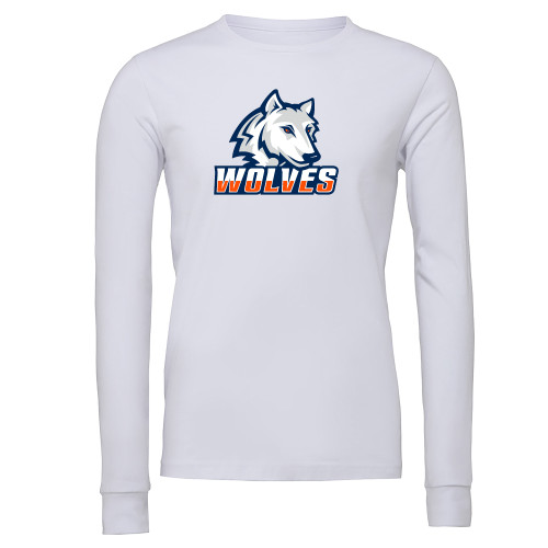  Bella + Canvas White Jersey Cotton Long Sleeve T Shirt - Mascot