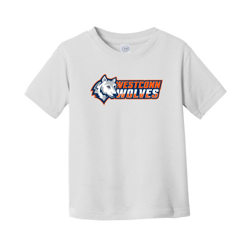  Toddler White T Shirt - Westconn Wolves Mascot Head Left