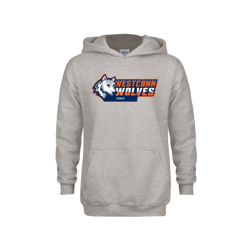  Youth Grey Fleece Hood - WestConn Wolves - Golf