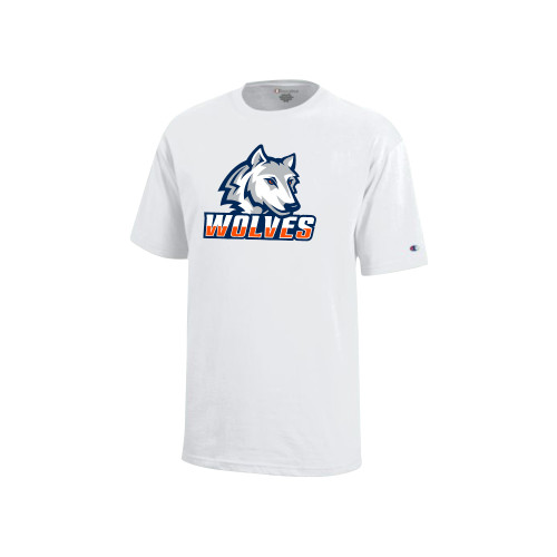  Champion Youth White Short Sleeve Tee - Mascot