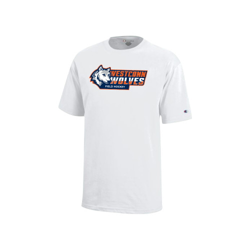  Champion Youth White Short Sleeve Tee - WestConn Wolves - Field Hockey
