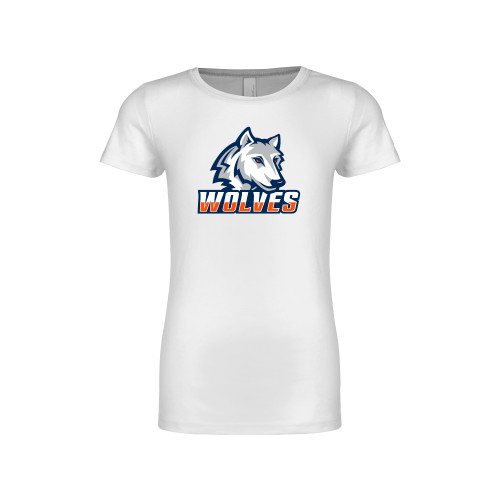  Next Level Girls White Fashion Fit T Shirt - Mascot