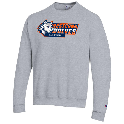  Champion Heather Grey Fleece Crew - WestConn Wolves - Basketball
