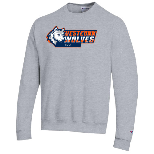 Champion Heather Grey Fleece Crew - WestConn Wolves - Golf