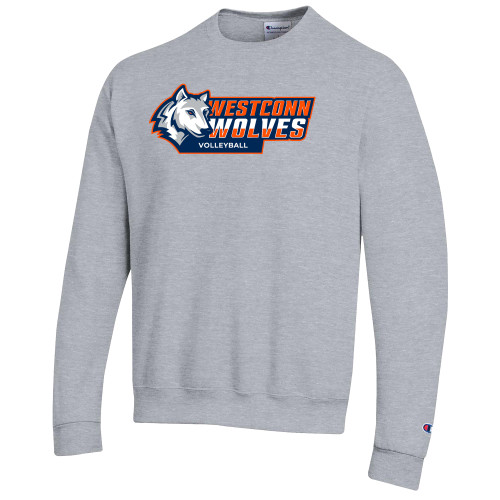  Champion Heather Grey Fleece Crew - WestConn Wolves - Volleyball
