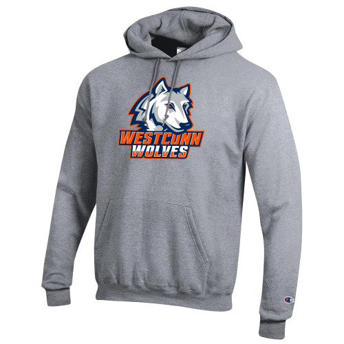  Champion Heather Grey Fleece Hoodie - Westconn Wolves Athletic Mark