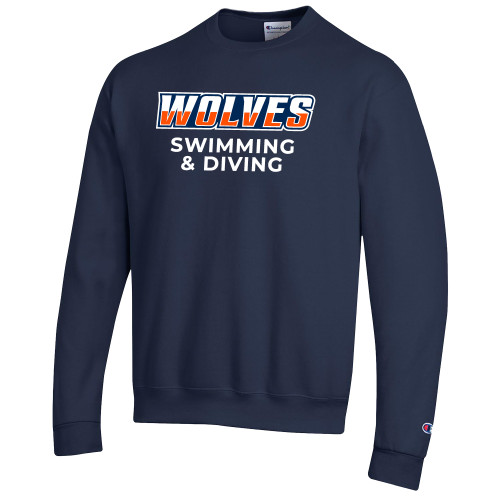  Champion Navy Fleece Crew - Swimming and Diving WCSU