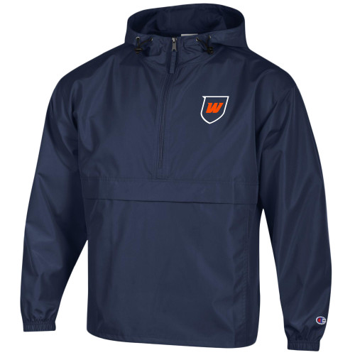  Champion Navy Packable Jacket - Shield Icon