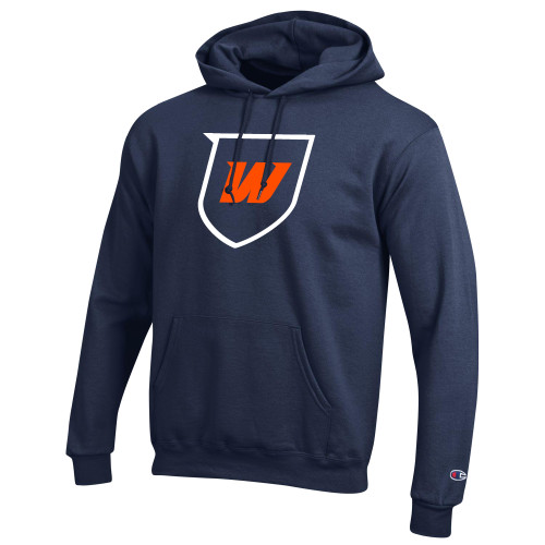  Champion Navy Fleece Hoodie - Shield Icon