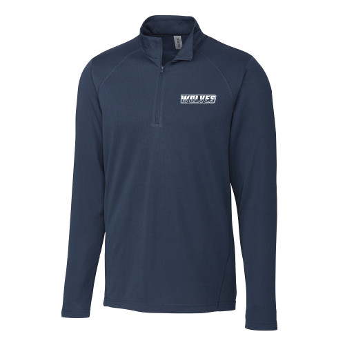 C&B Dark Navy Clique Ice Pique Half Zip - Athletic Wordmark