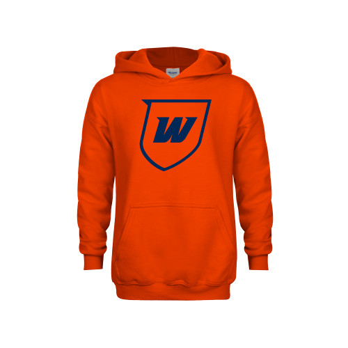  Youth Orange Fleece Hoodie - Shield Icon