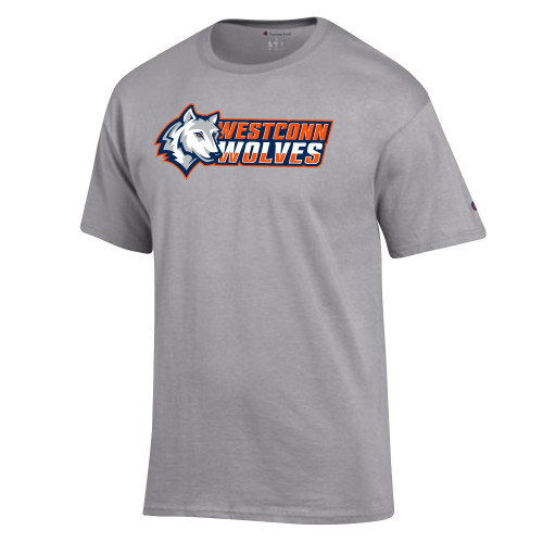  Champion Oxford Grey T Shirt - Westconn Wolves Mascot Head Left