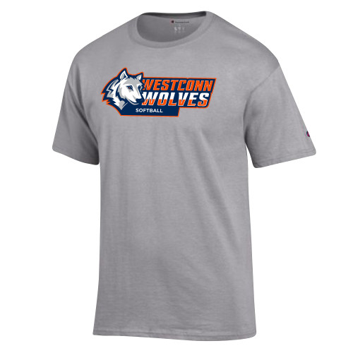  Champion Oxford Grey T Shirt - WestConn Wolves - Softball