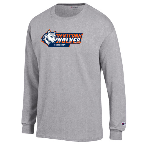  Champion Oxford Grey Long Sleeve T Shirt - ICE HOCKEY WCSU